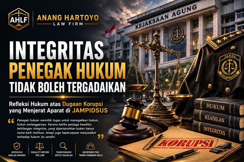 Integritas Penegak Hukum Tidak Boleh Tergadaikan: Refleksi Hukum atas Dugaan Korupsi yang Menjerat Jaksa pada Jampidsus Kejaksaan Agung
