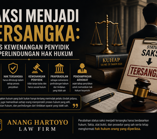 SAKSI MENJADI TERSANGKA: BATAS KEWENANGAN PENYIDIK DAN PERLINDUNGAN HAK HUKUM