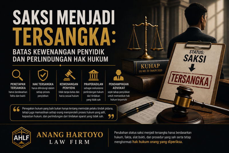 SAKSI MENJADI TERSANGKA: BATAS KEWENANGAN PENYIDIK DAN PERLINDUNGAN HAK HUKUM